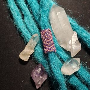 Dreadlock Bead Handmade Orange Purple Zigzag Seed Bead Hair Jewelry Peyote Charm